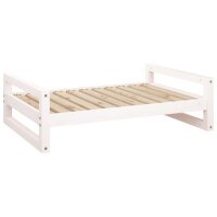 vidaXL Hundebett Wei&szlig; 95,5x65,5x28 cm Massivholz Kiefer