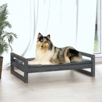 vidaXL Hundebett Grau 95,5x65,5x28 cm Massivholz Kiefer