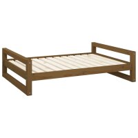 vidaXL Hundebett Honigbraun 105,5x75,5x28 cm Massivholz...