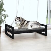 vidaXL Hundebett Schwarz 105,5x75,5x28 cm Massivholz Kiefer