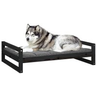 vidaXL Hundebett Schwarz 105,5x75,5x28 cm Massivholz Kiefer