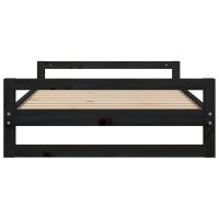 vidaXL Hundebett Schwarz 105,5x75,5x28 cm Massivholz Kiefer