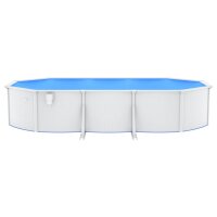 vidaXL Pool mit Stahlwand Oval 610x360x120 cm Weiß