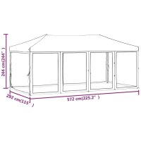 vidaXL Partyzelt Faltbar mit Seitenw&auml;nden Creme 3x6 m