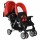 vidaXL Tandem-Kinderwagen Stahl Rot und Schwarz