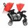 vidaXL Tandem-Kinderwagen Stahl Rot und Schwarz