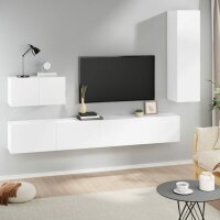 vidaXL 4-tlg. TV-Schrank-Set Weiß Holzwerkstoff