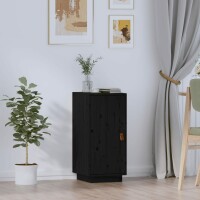 vidaXL Sideboard Schwarz 34x40x75 cm Massivholz Kiefer