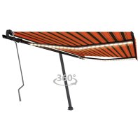 vidaXL Gelenkarmmarkise Einziehbar mit LED 450x350 cm...