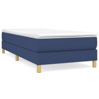 vidaXL Boxspringbett Blau 100x200 cm Stoff