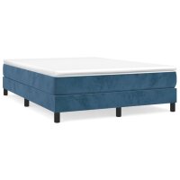 WOWONA Boxspringbett Dunkelblau 140x190 cm Samt