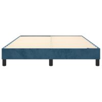 WOWONA Boxspringbett Dunkelblau 140x190 cm Samt