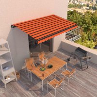 vidaXL Gelenkarmmarkise Einziehbar 450x350 cm Orange und...