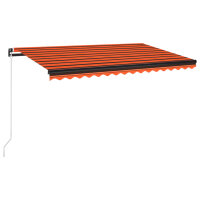 vidaXL Gelenkarmmarkise Einziehbar mit LED 450x350 cm Orange und Braun