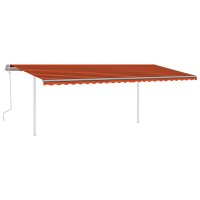 vidaXL Gelenkarmmarkise Einziehbar mit LED 6x3,5 m Orange...