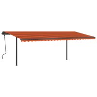 vidaXL Gelenkarmmarkise Einziehbar mit LED 6x3,5 m Orange...
