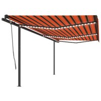 vidaXL Gelenkarmmarkise Einziehbar mit LED 6x3,5 m Orange...