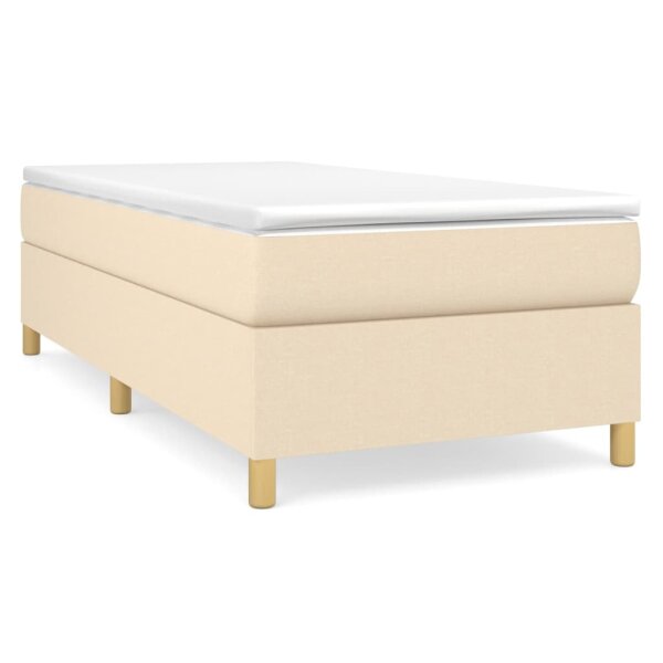 vidaXL Boxspringbett Creme 90x190 cm Stoff