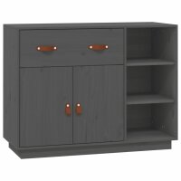 vidaXL Sideboard Grau 98,5x40x75 cm Massivholz Kiefer