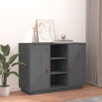 vidaXL Sideboard Grau 100x40x75 cm Massivholz Kiefer