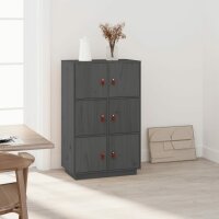 vidaXL Highboard Grau 67x40x108,5 cm Massivholz Kiefer