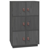 vidaXL Highboard Grau 67x40x108,5 cm Massivholz Kiefer