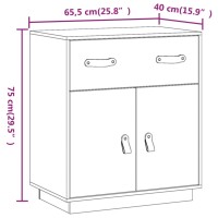 vidaXL Sideboard Wei&szlig; 65,5x40x75 cm Massivholz Kiefer