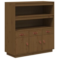 vidaXL Highboard Honigbraun 100x40x108,5 cm Massivholz...