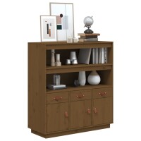 vidaXL Highboard Honigbraun 100x40x108,5 cm Massivholz Kiefer