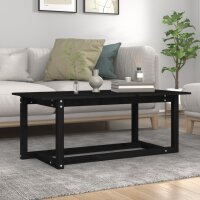 vidaXL Couchtisch Schwarz 110x55x45 cm Massivholz Kiefer