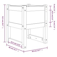 vidaXL Pflanzk&uuml;bel Grau 40x40x52,5 cm Massivholz Kiefer