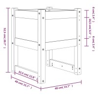 vidaXL Pflanzk&uuml;bel Schwarz 40x40x52,5 cm Massivholz Kiefer