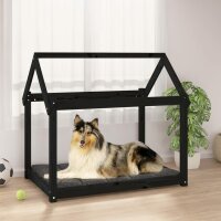 vidaXL Hundebett Schwarz 101x70x90 cm Massivholz Kiefer