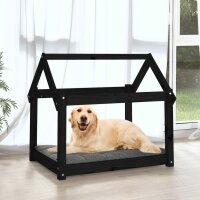 vidaXL Hundebett Schwarz 81x60x70 cm Massivholz Kiefer