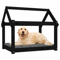 vidaXL Hundebett Schwarz 81x60x70 cm Massivholz Kiefer