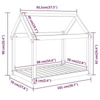 vidaXL Hundebett Honigbraun 101x70x90 cm Massivholz Kiefer