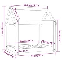 vidaXL Hundebett Honigbraun 71x55x70 cm Massivholz Kiefer