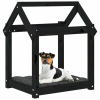 vidaXL Hundebett Schwarz 61x50x70 cm Massivholz Kiefer