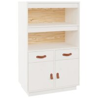 vidaXL Highboard Weiß 67x40x108,5 cm Massivholz Kiefer