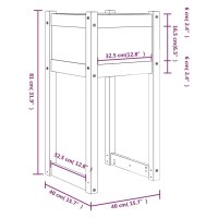 vidaXL Pflanzk&uuml;bel Schwarz 40x40x81 cm Massivholz Kiefer