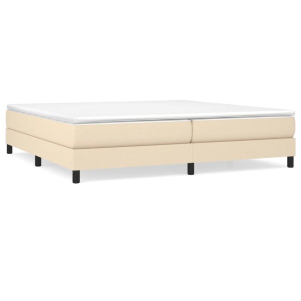 vidaXL Boxspringbett Creme 200x200 cm Stoff