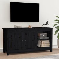 vidaXL TV-Schrank Schwarz 103x36,5x52 cm Massivholz Kiefer