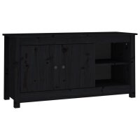 vidaXL TV-Schrank Schwarz 103x36,5x52 cm Massivholz Kiefer