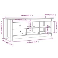 vidaXL Schuhschrank Honigbraun 110x38x45,5 cm Massivholz Kiefer