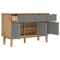 vidaXL Sideboard OTTA Braun&amp;Grau 114x43x73,5 cm Massivholz Kiefer