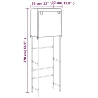 vidaXL Toilettenregal 2 Ablagen Blau 56x30x170 cm Eisen