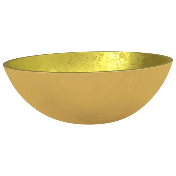 vidaXL Waschbecken Glas 50x37x14 cm Gold