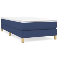 vidaXL Boxspringbett Blau 90x190 cm Stoff