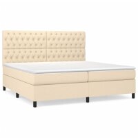 vidaXL Boxspringbett mit Matratze Creme 200x200 cm Stoff