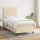 vidaXL Boxspringbett mit Matratze Creme 90x190 cm Stoff